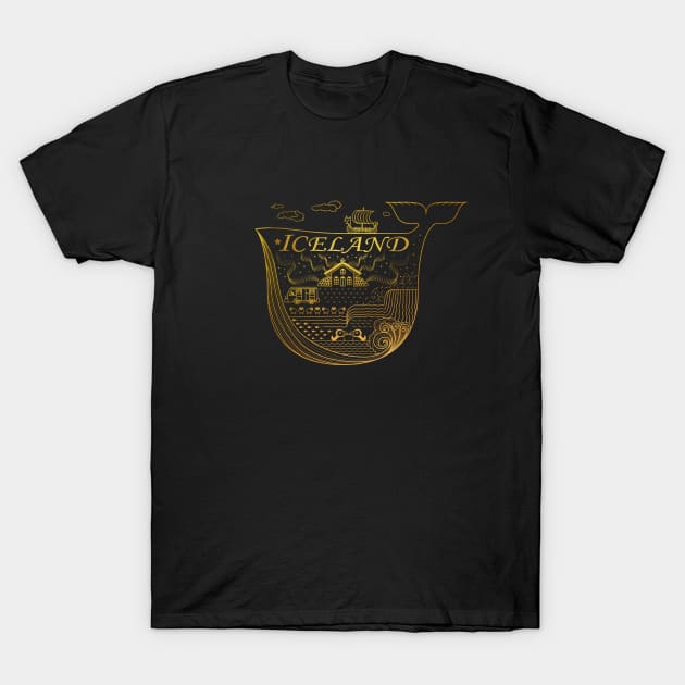 Golden Iceland T-Shirt by EGGnTEDDY